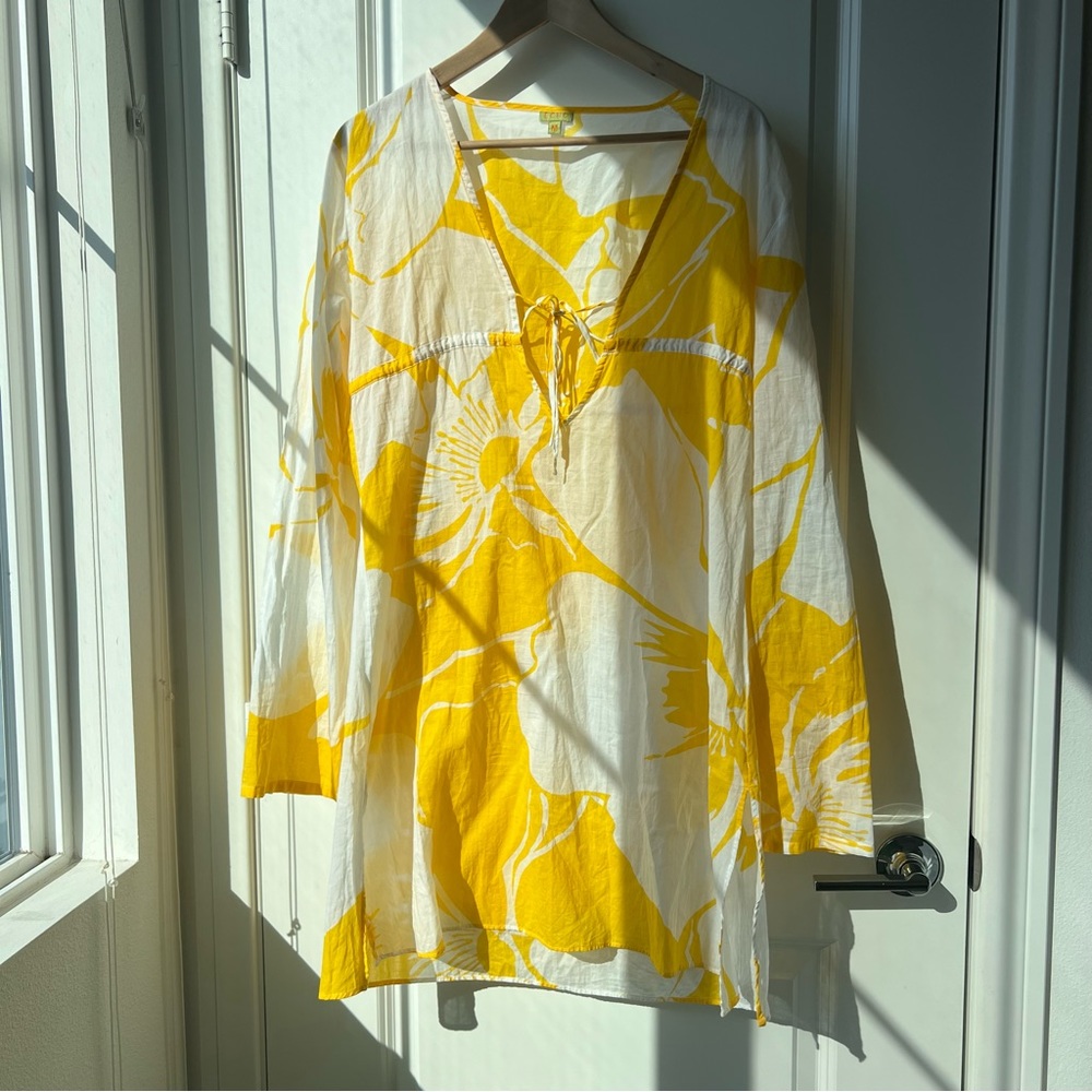 ECHO Green Mod Abstract Print Cotton Tunic Dress
